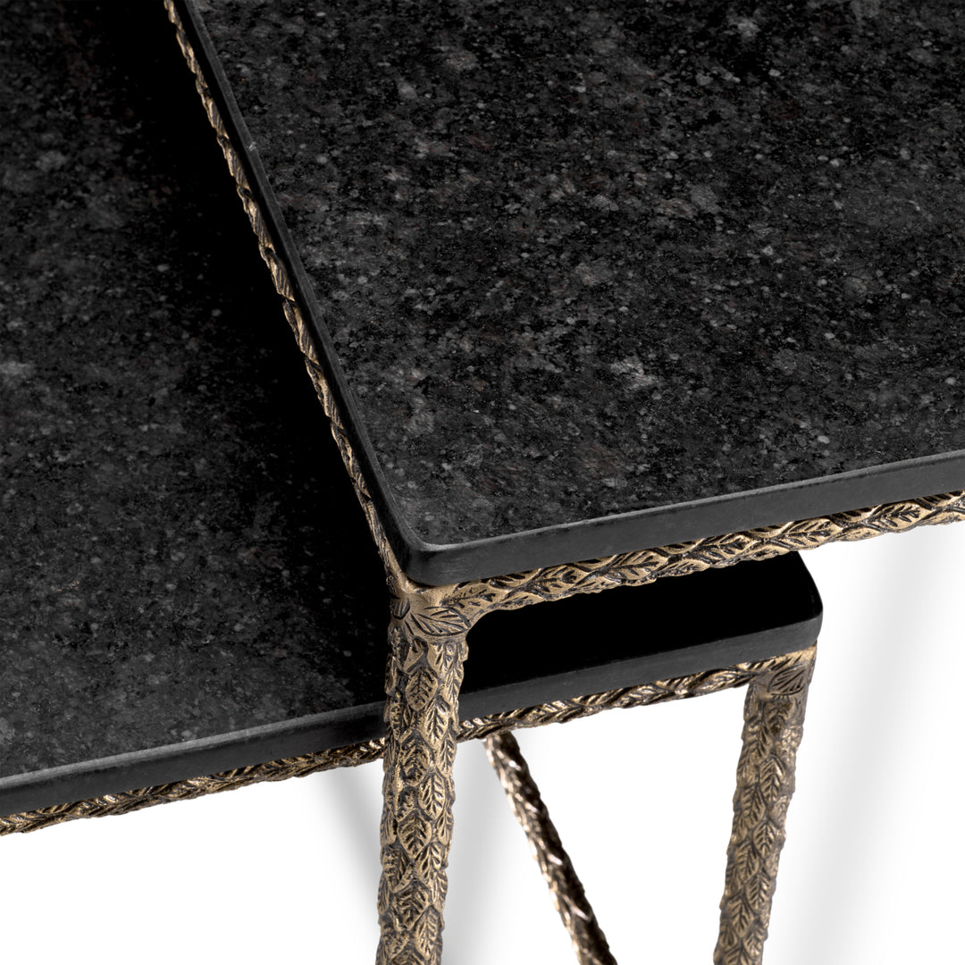 Eichholtz Side Table Ferndale black granite set of 2