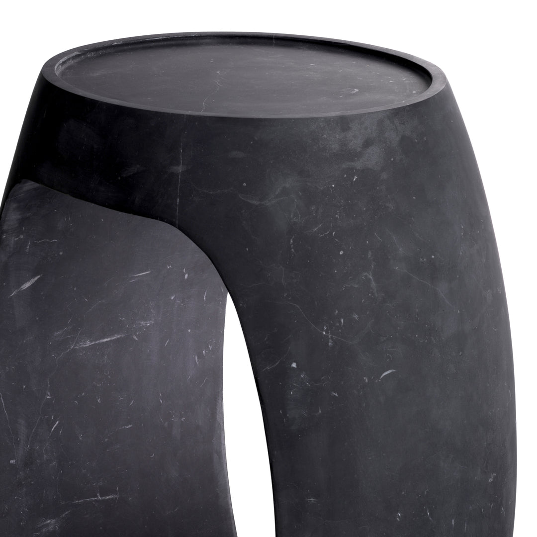 Side Table Clipper High - Honed Black Marble