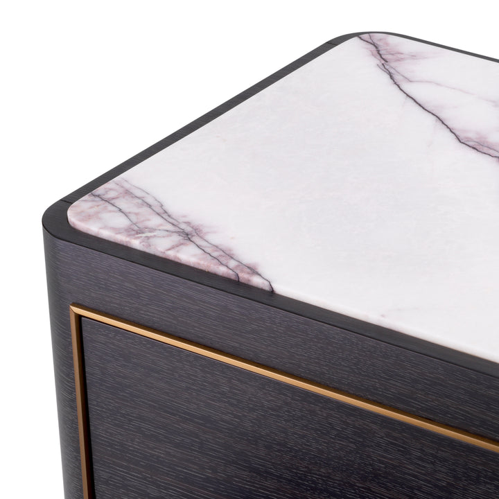 Eichholtz Bedside Table Corazon - Charcoal Grey Oak Veneer
