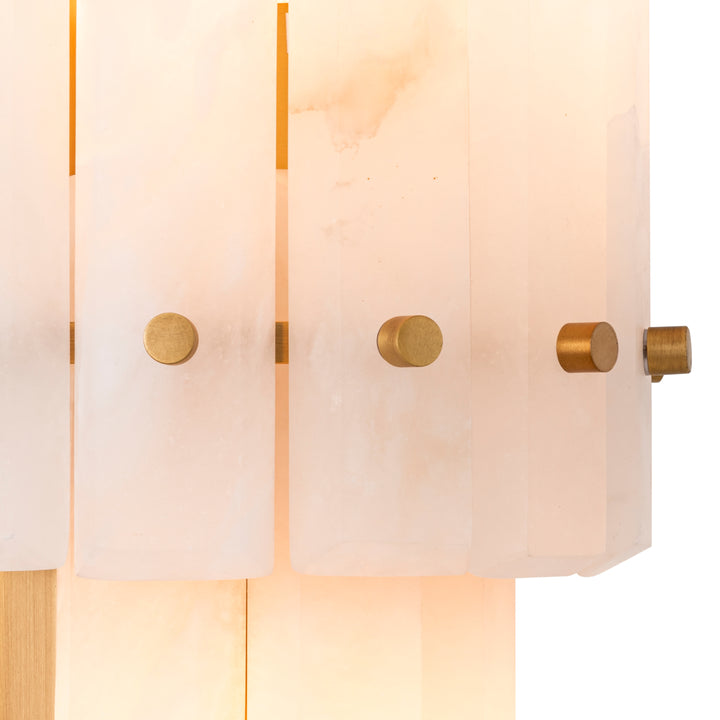 Wall Lamp Blason Double - Antique Brass Finish Alabaster Ul