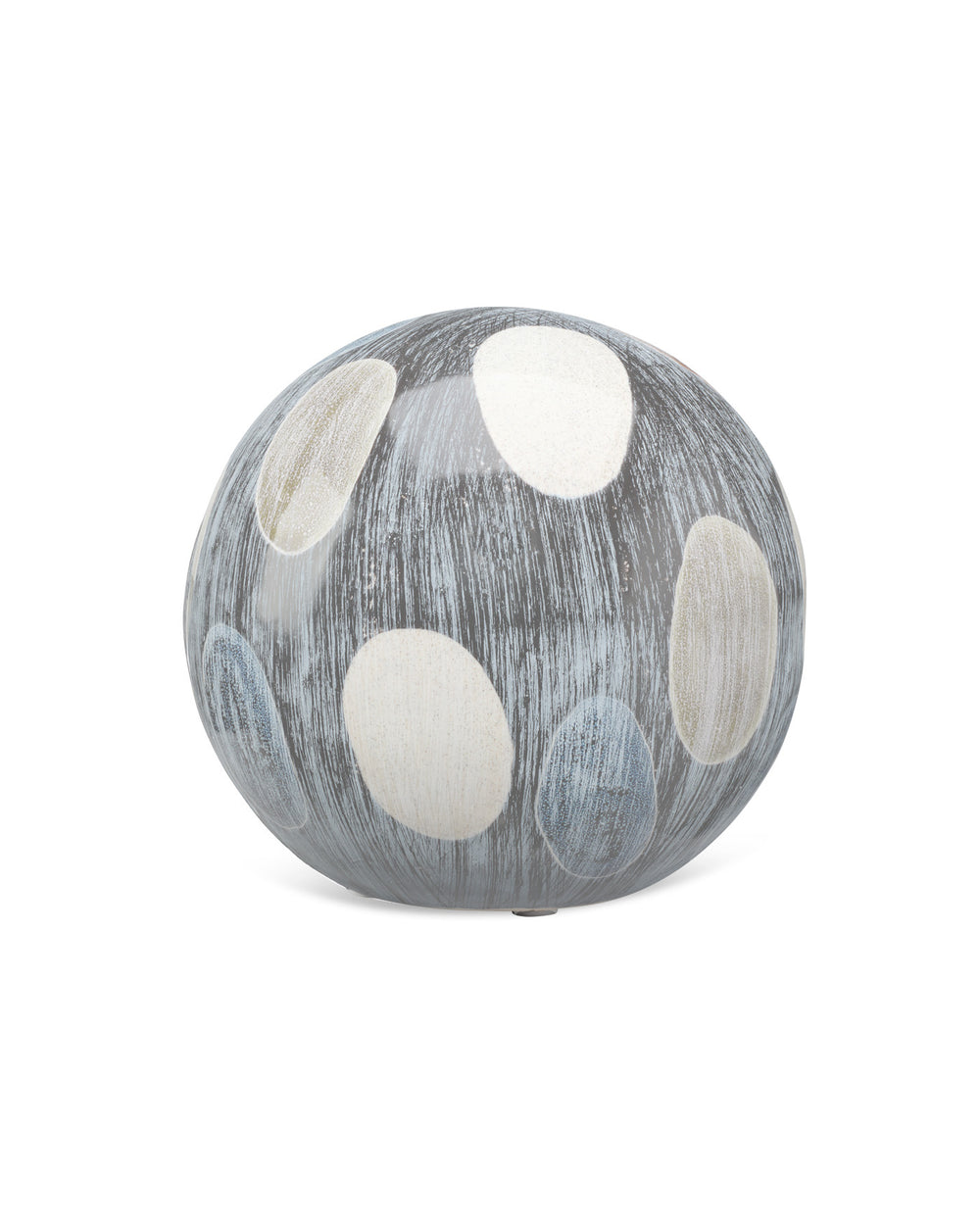 Painted Sphere Cream, White and Black Ceramic - Available in 2 Sizes