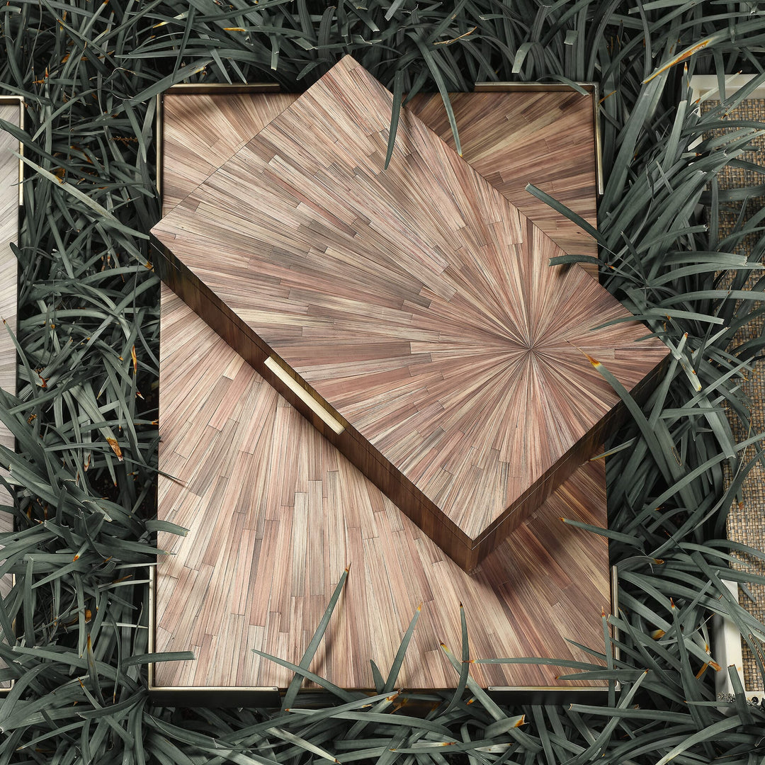 Palm Marquetry Tray - Available in 2 Colors