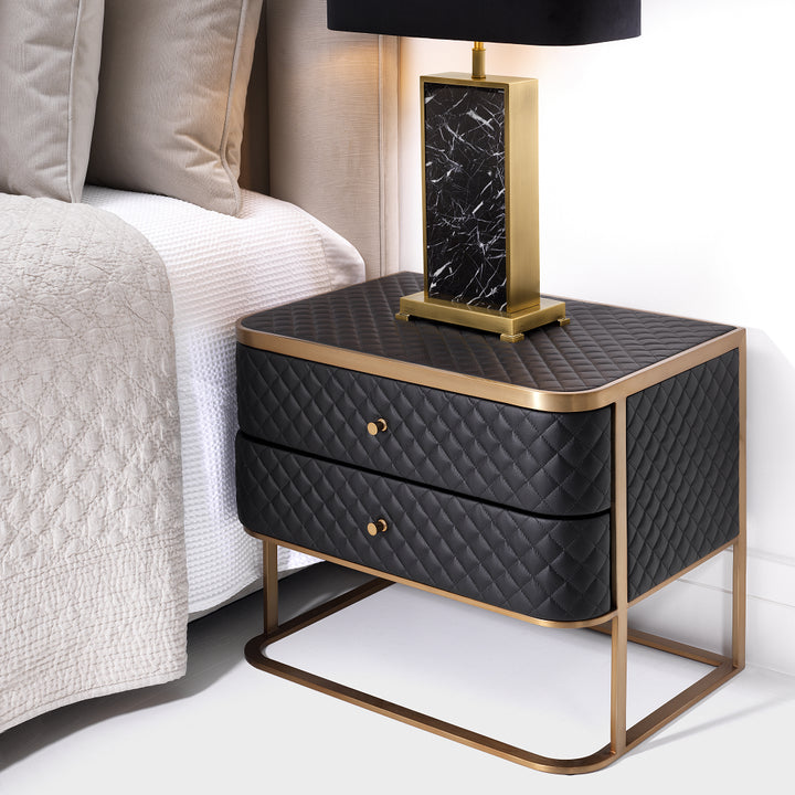 Monfort Bedside Table - Black & Gold