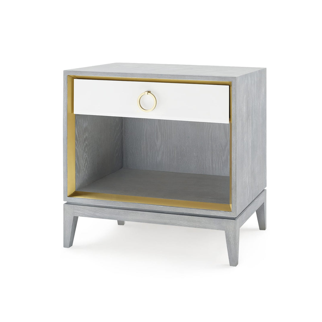 Lina 1-Drawer Side Table - Gray