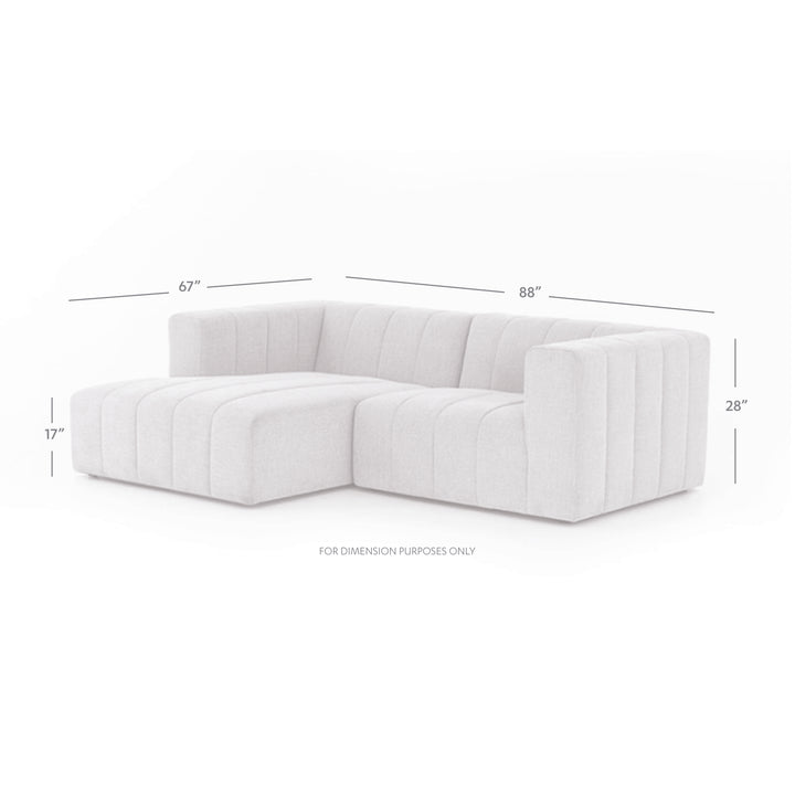 Theseus Channeled 2 Piece Sectional in 3 Colors