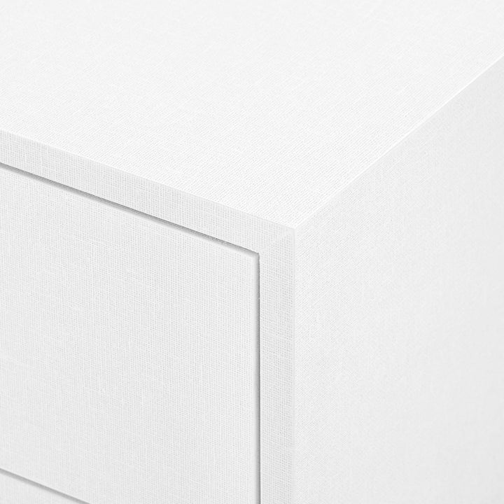 Liam 2-Drawer Side Table-Chiffon White