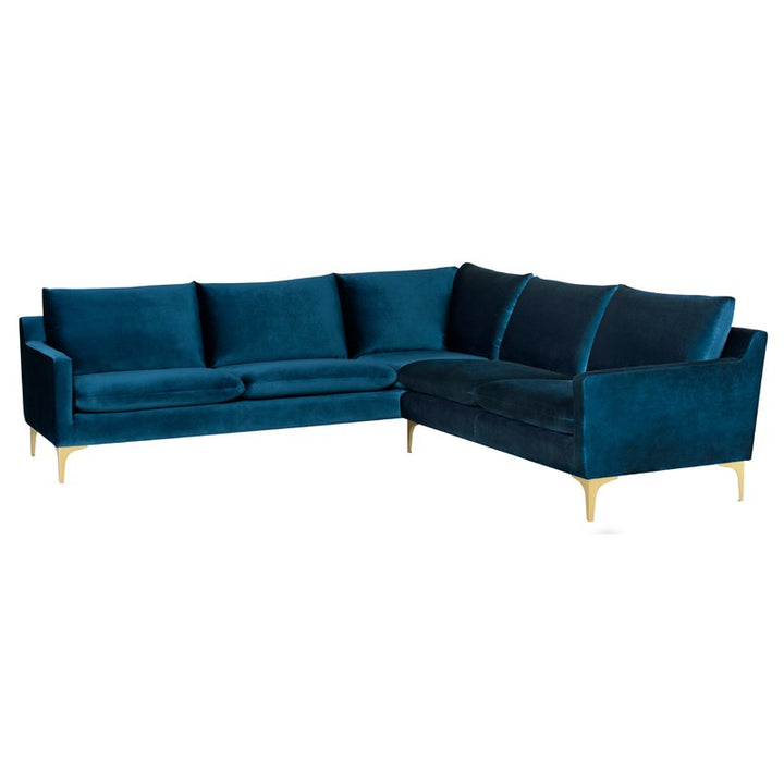 Anders L Sectional Sofa - Midnight Blue