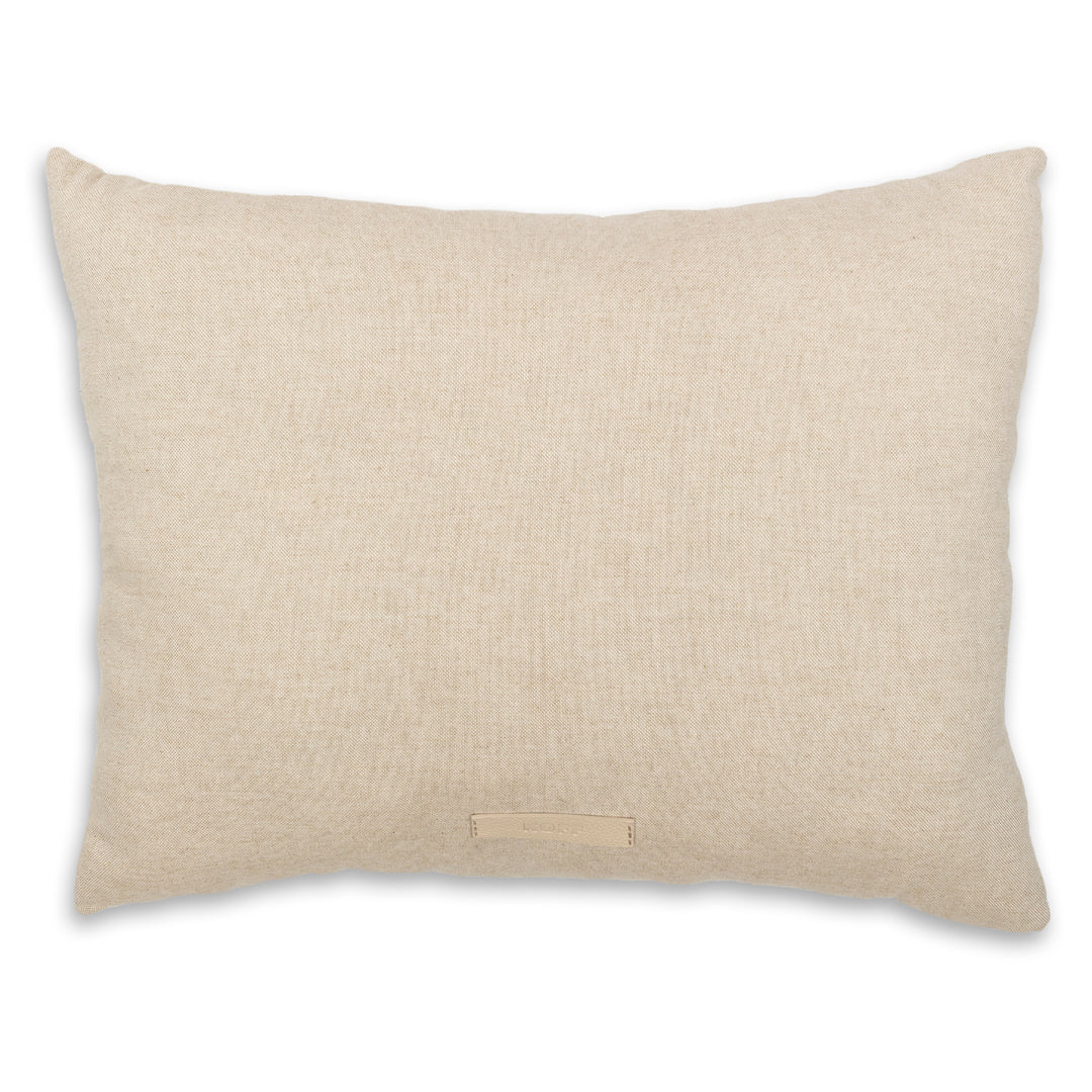 Grid Linen Pillow - Linen/Black
