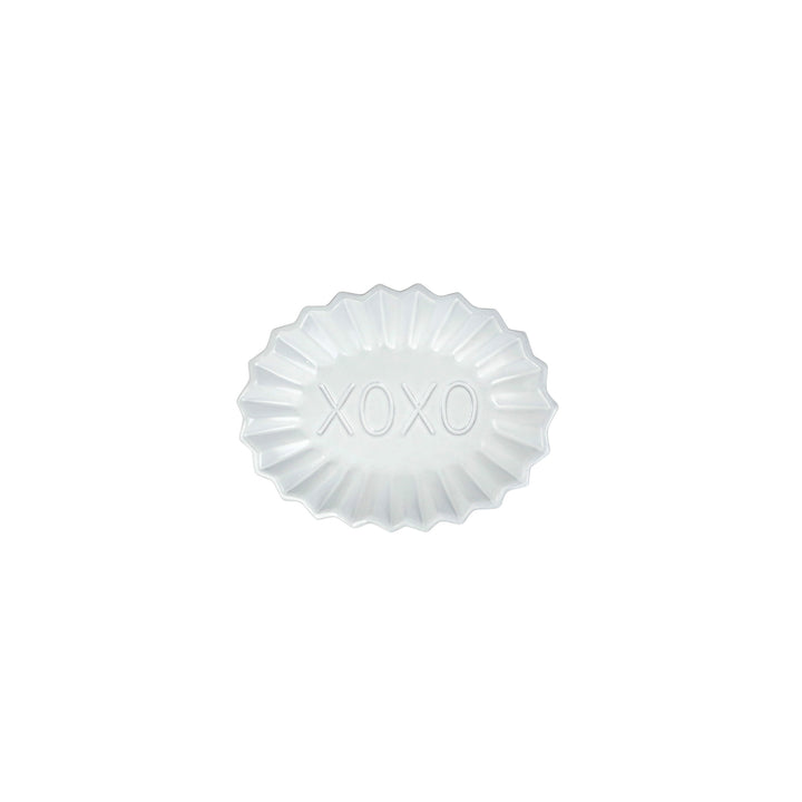 Vietri Incanto Pleated XOXO Plate - White