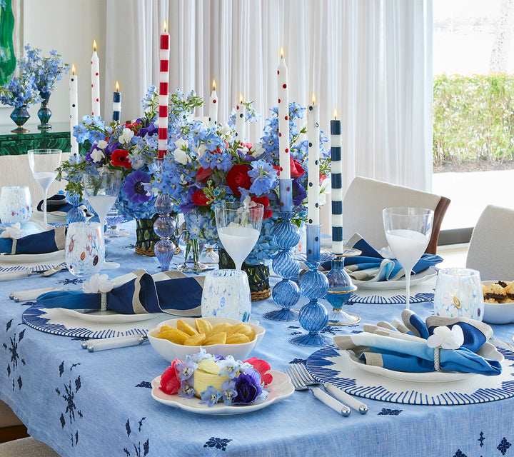 Kim Seybert Dream Weaver Placemat in White & Blue Set of 4