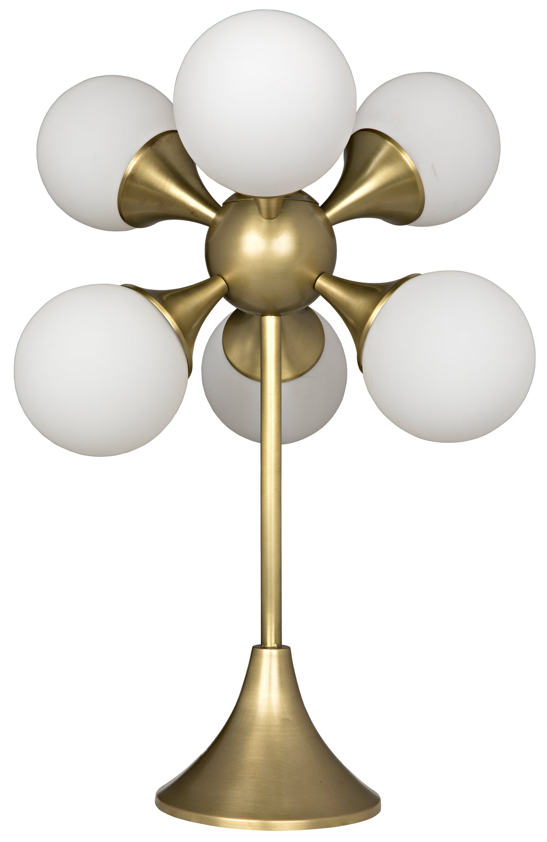 Globular Table Lamp, Metal with Brass Finish