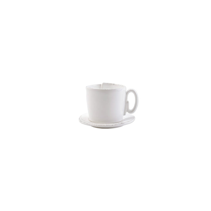 Vietri Lastra White Cup and Saucer