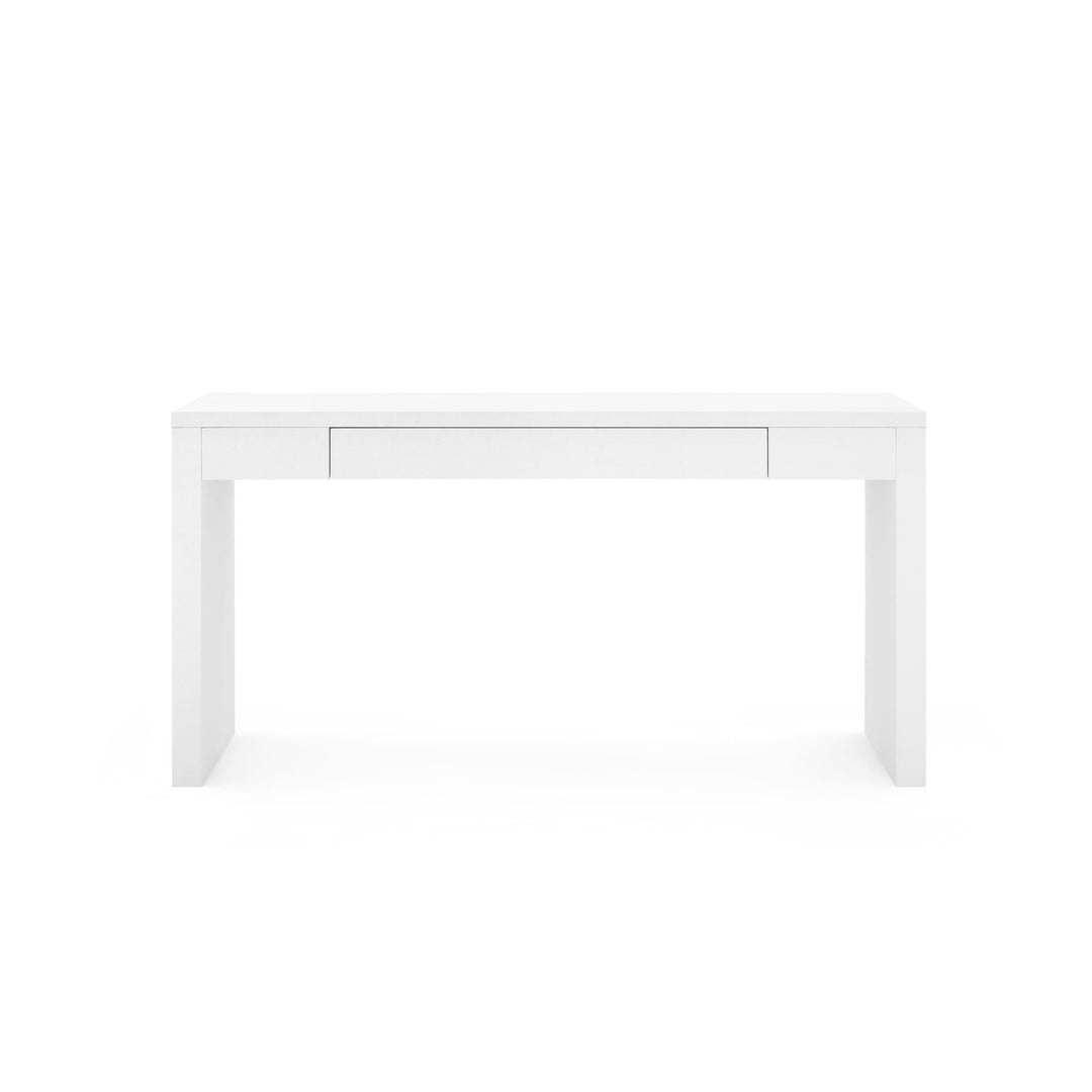 Margo Large Grasscloth Console Table-Chiffon White