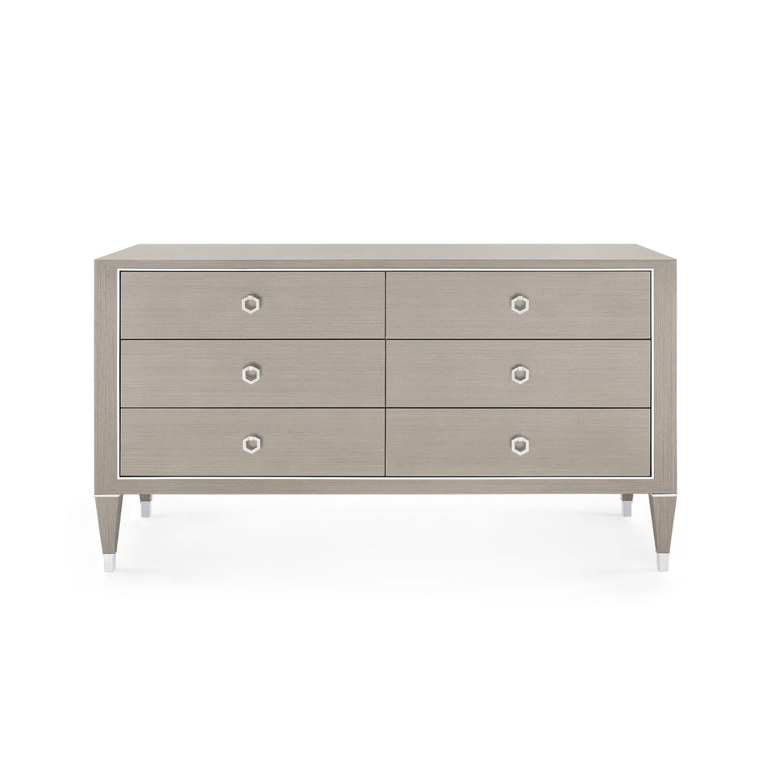 Parish Extra Large 6-Drawer - Nickel Finish Accents - Available in 2 Colors
