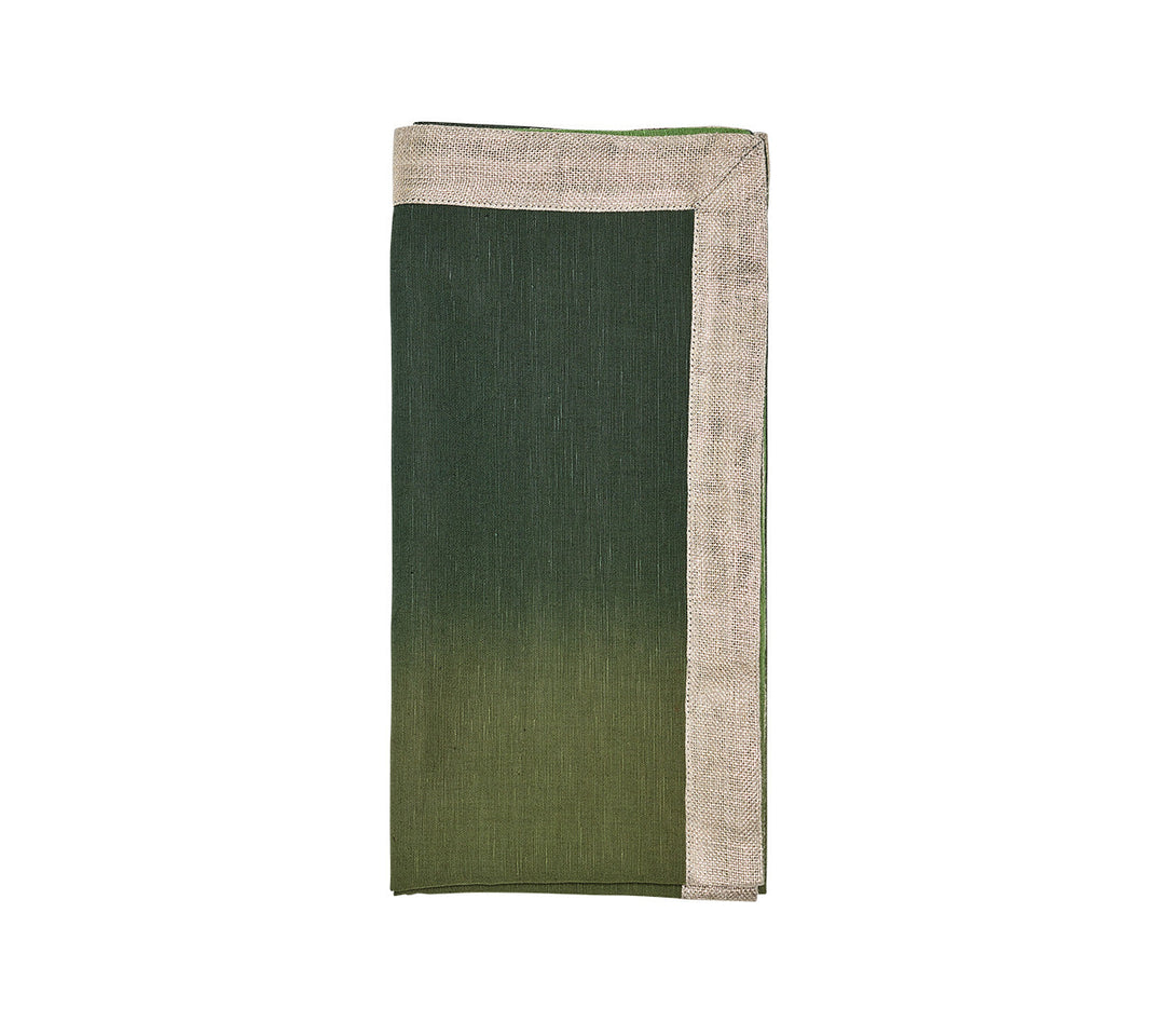 Kim Seybert Dip Dye Napkin - Olive & Green - Set of 4