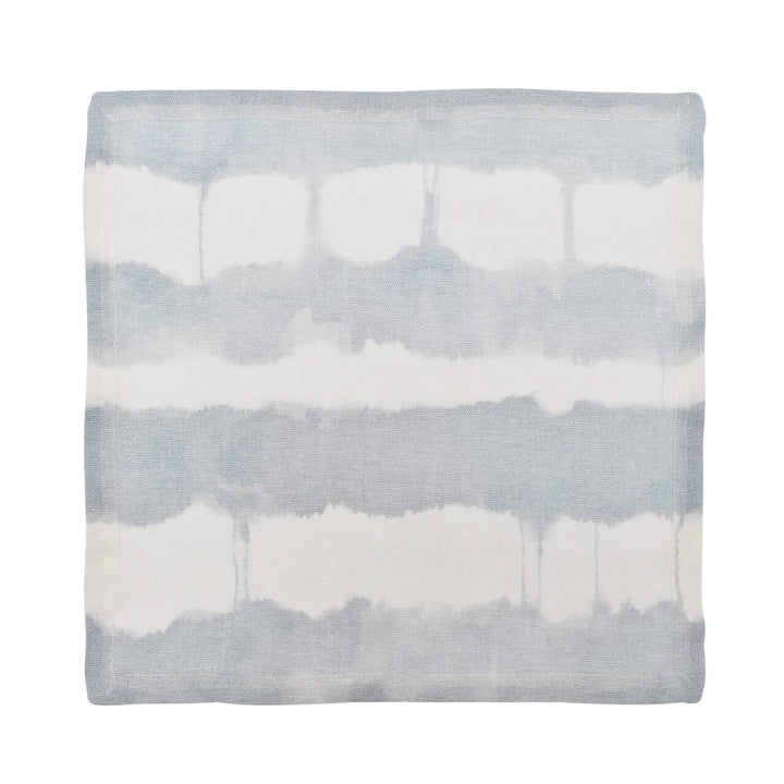 Kim Seybert Watercolor Stripe Napkin in White Blue & Gray Set of 4