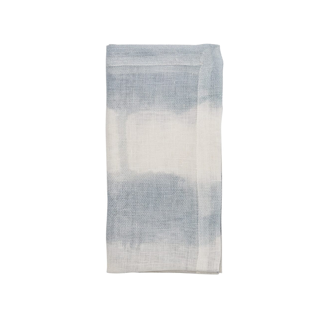 Kim Seybert Watercolor Stripe Napkin in White Blue & Gray Set of 4