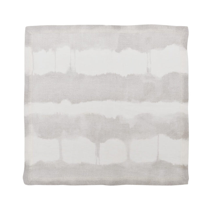 Kim Seybert Watercolor Stripe Napkin in White & Gray Set of 4