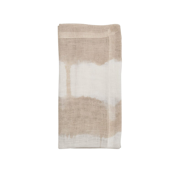 Kim Seybert Watercolor Stripe Napkin in White & Natural Set of 4