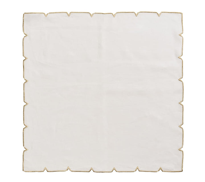 Kim Seybert Divot Napkin In White & Gold - Set Of 4