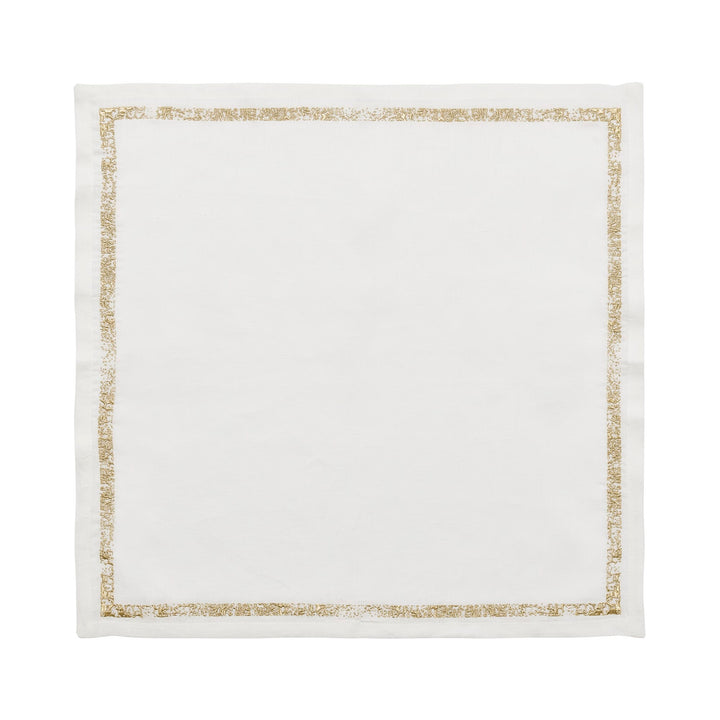 Impression Napkin in White & Gold - Set of 4