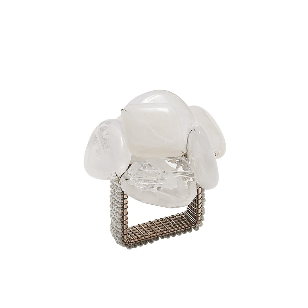 Kim Seybert Sea Stone Napkin Ring in White Set of 4