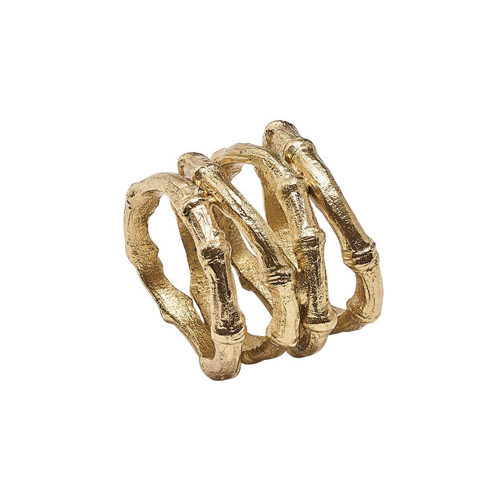 Kim Seybert Bamboo Napkin Ring in Gold Set of 4
