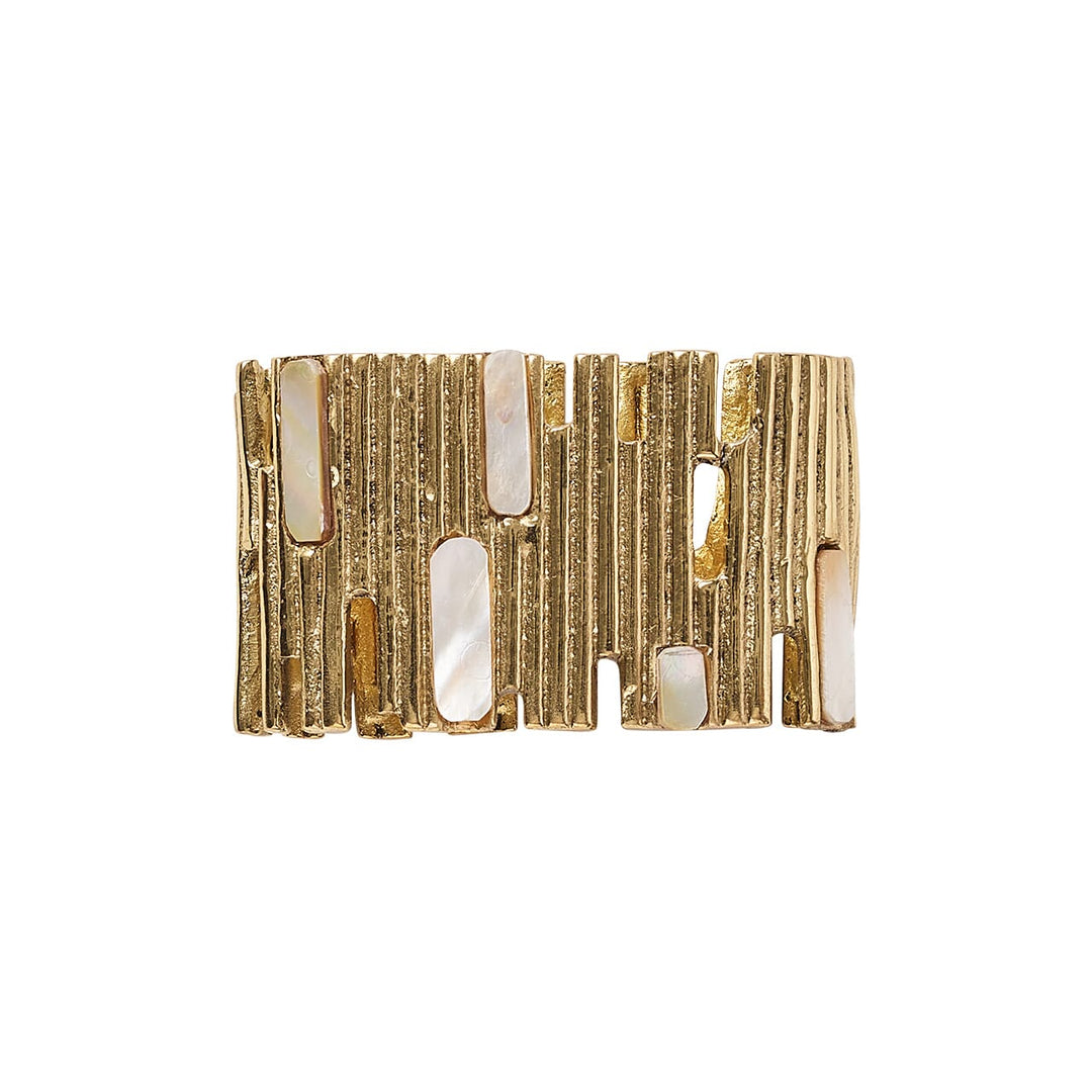 Kim Seybert Matrix Napkin Ring in Gold Set of 4