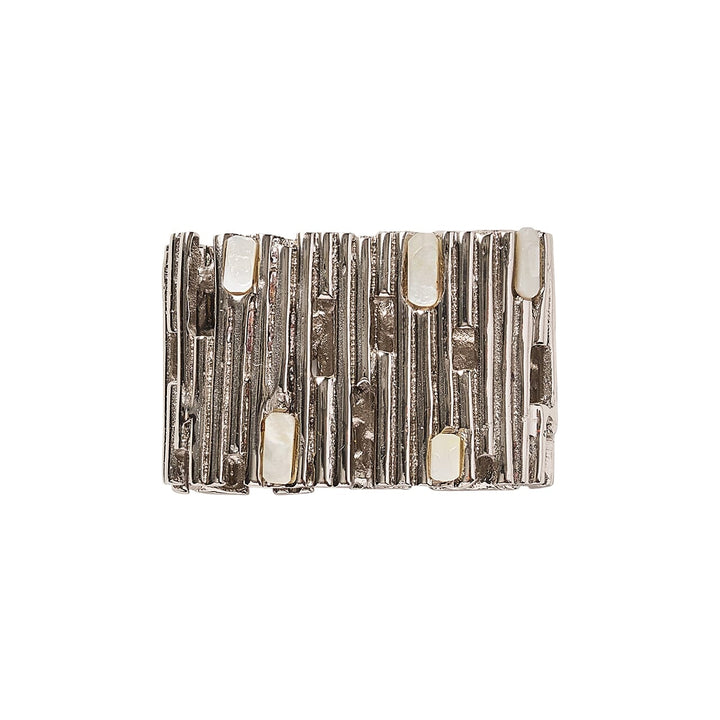 Kim Seybert Matrix Napkin Ring in Silver Set of 4