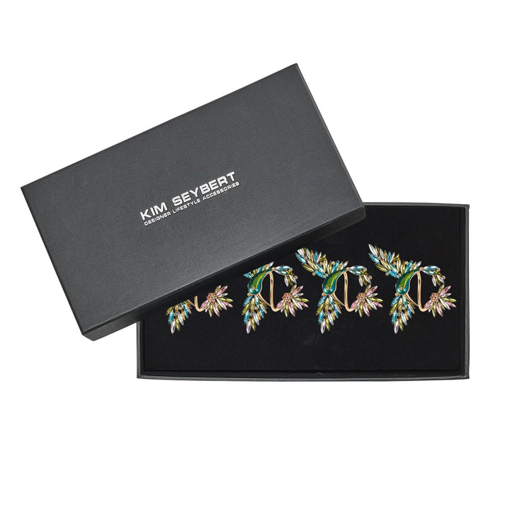 Kim Seybert Hummingbird Napkin Ring in Multi Set of 4 in Gift Box