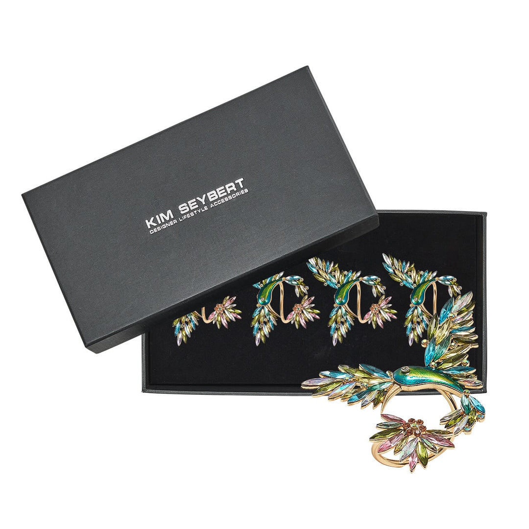 Kim Seybert Hummingbird Napkin Ring in Multi Set of 4 in Gift Box