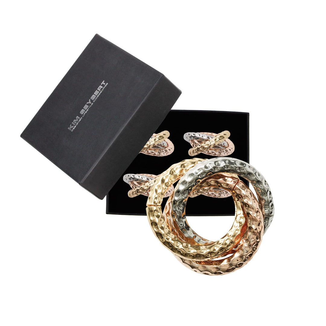 Trinity Napkin Ring in Multi - Set of 4 in a Gift Box
