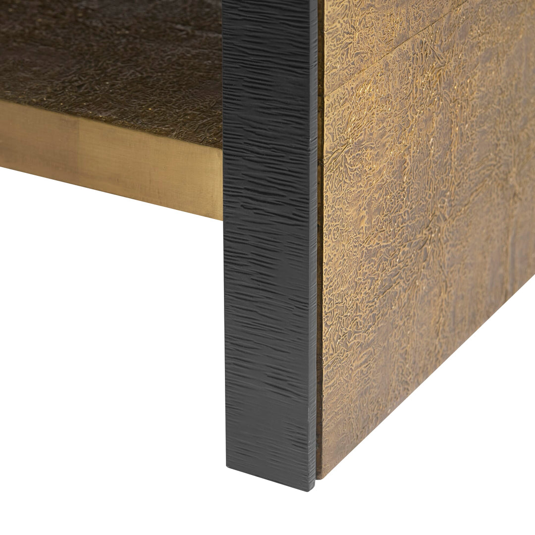 Odeon Coffee Table/Bench in  Antique Brass and Dark Bronze