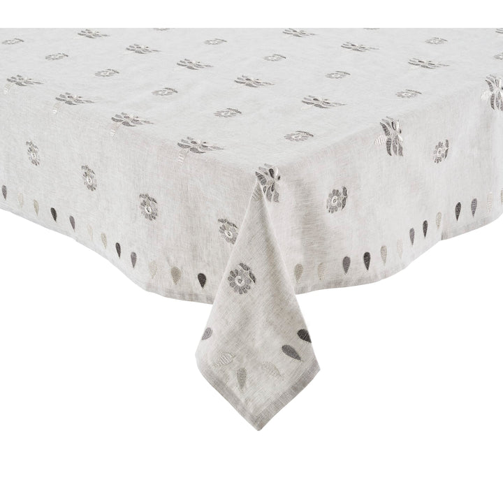 Kim Seybert Lima Tablecloth in Gray & Silver