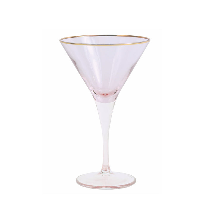 Vietri Rainbow Martini Glass - Pink - Set of 6