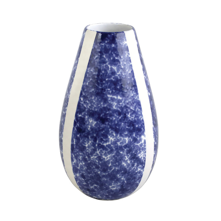 Viva Santorini Sponged Vase - Blue & White