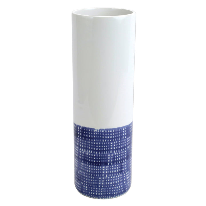 Viva Santorini Geo Tall Vase - Blue & White