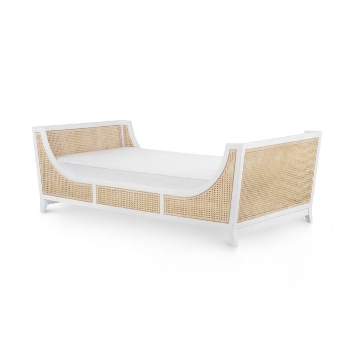 Alexa Daybed with Bleached Cane and Vanilla Lacquered Wood