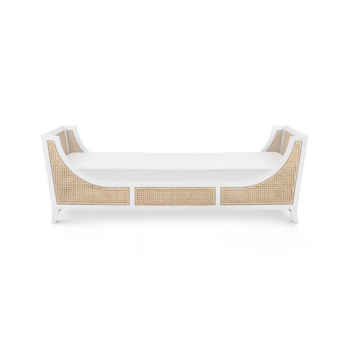 Alexa Daybed with Bleached Cane and Vanilla Lacquered Wood