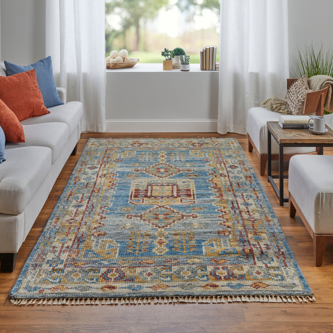 Fillmore Traditional Geometric in Blue/Yellow/Red Runner Available in 4 Sizes