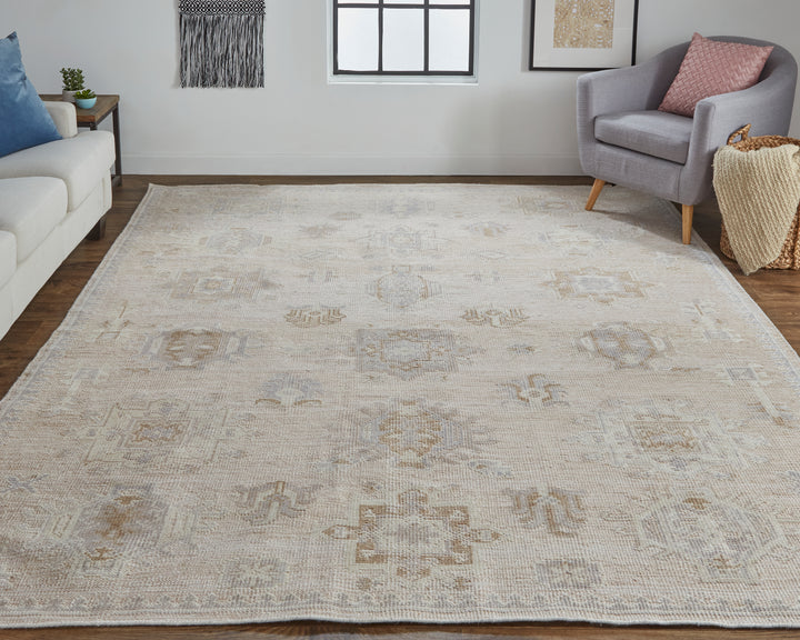 Wendover Transitional Oriental in Tan/Brown Area Rug - Available in 5 Sizes