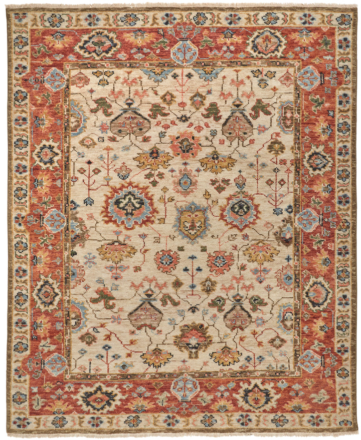 Carrington Traditional Oriental in Ivory/Red/Blue Runner Available in 2 Sizes