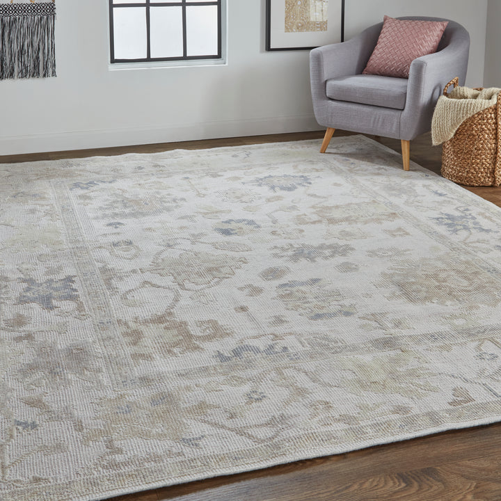 Wendover Transitional Floral & Botanical in Tan/Ivory/Orange Area Rug - Available in 5 Sizes