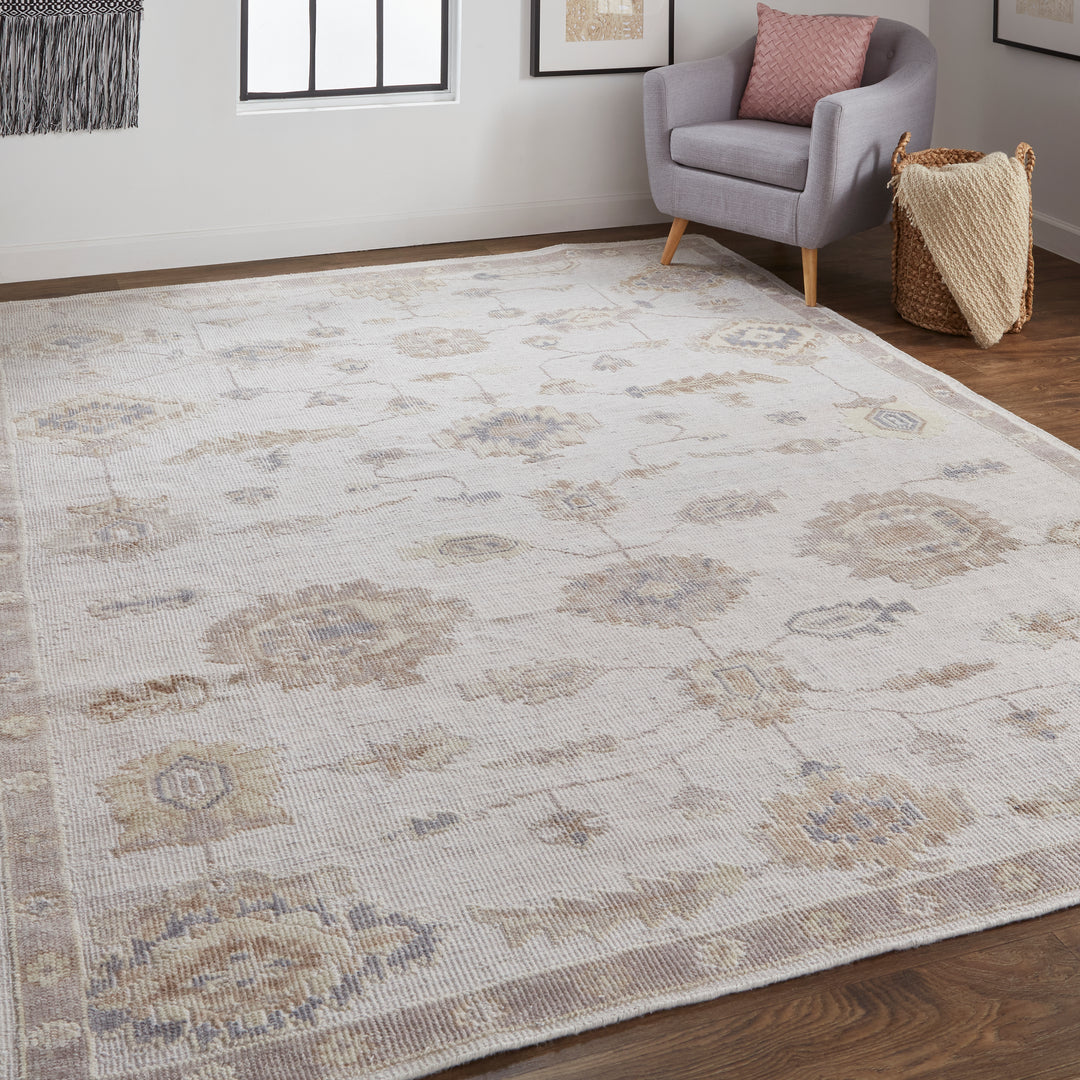 Wendover Transitional Oriental in Ivory/Orange Area Rug - Available in 5 Sizes