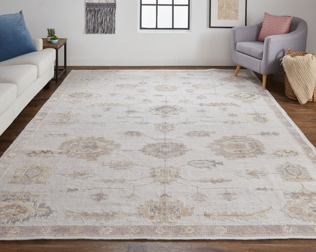 Wendover Transitional Oriental in Ivory/Orange Area Rug - Available in 5 Sizes