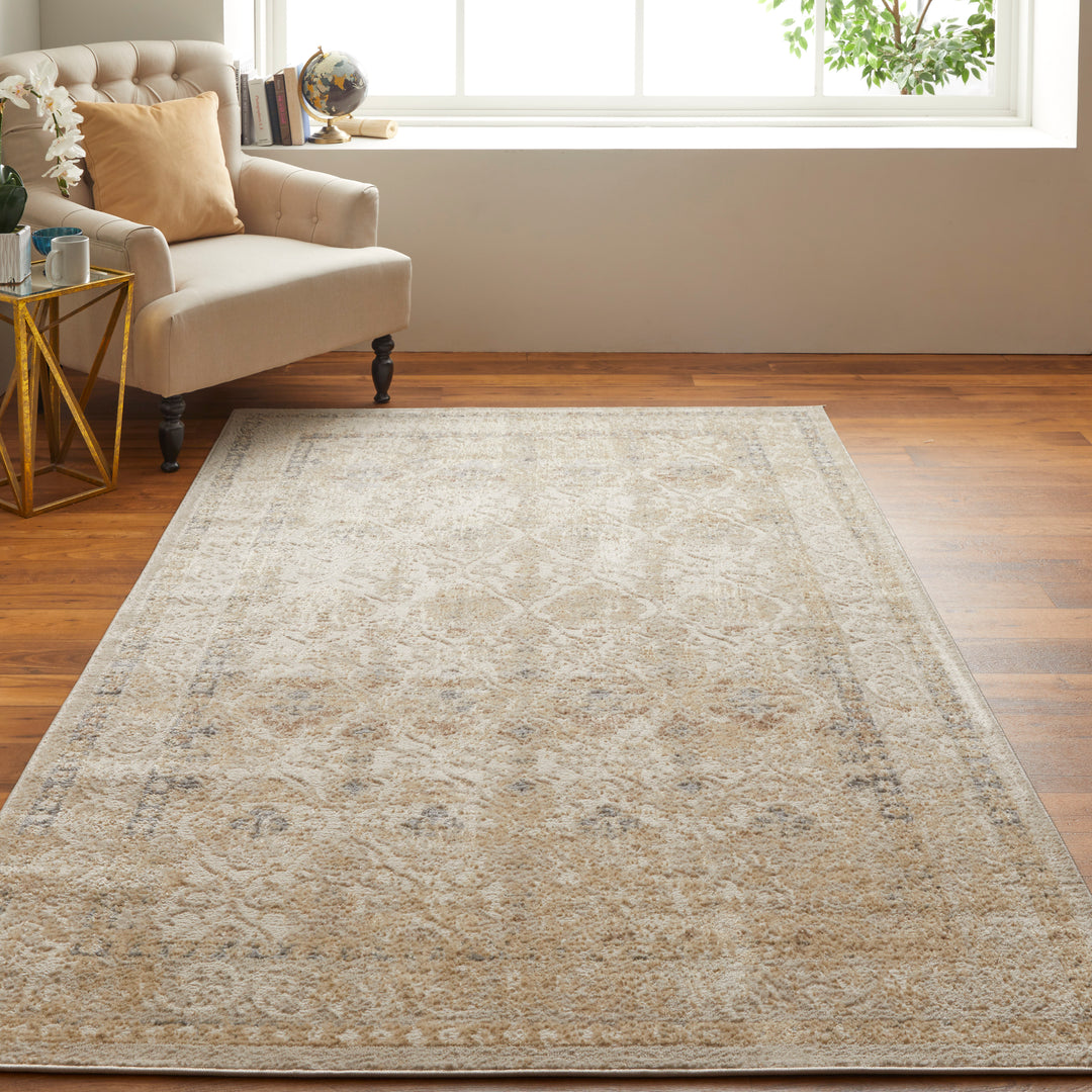 Camellia Transitional Diamond in Gray/Ivory Area Rug - Available in 9 Sizes