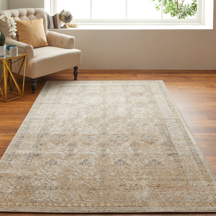 Camellia Transitional Diamond in Gray/Ivory Area Rug - Available in 9 Sizes