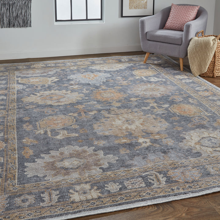 Wendover Transitional Oriental in Gray/Blue/Tan Area Rug - Available in 5 Sizes