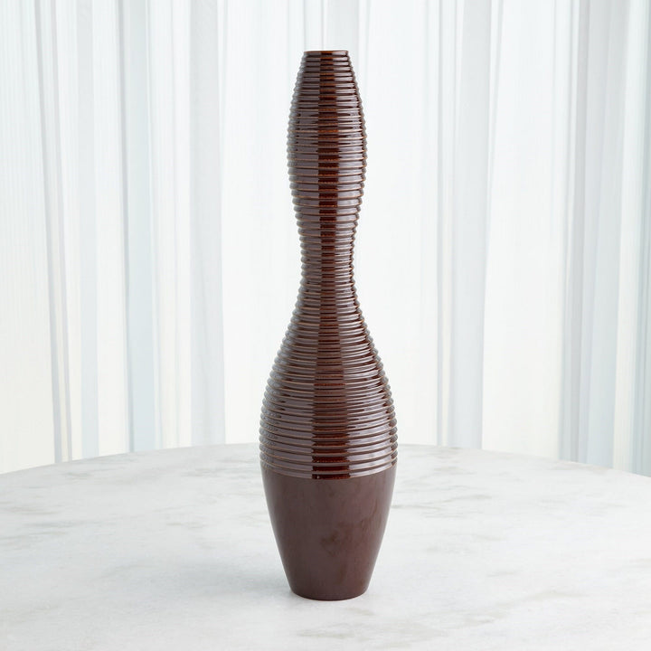 Global Views Ribbed Vase - Garnet - Available in 2 Sizes