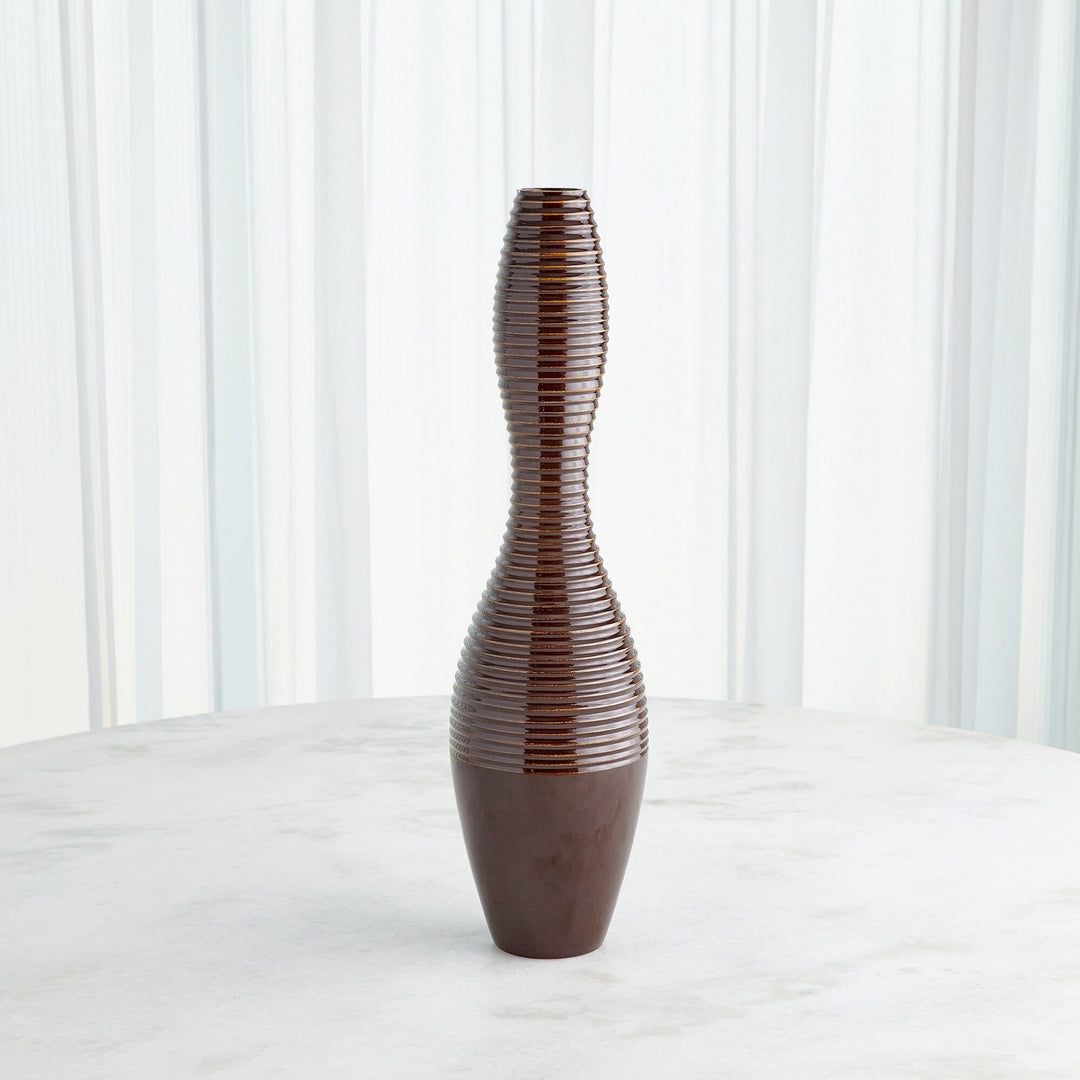 Global Views Ribbed Vase - Garnet - Available in 2 Sizes